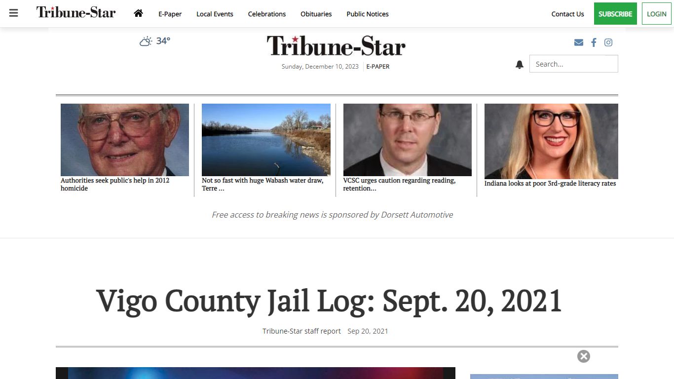 Vigo County Jail Log: Sept. 20, 2021 | Arrest Reports | tribstar.com